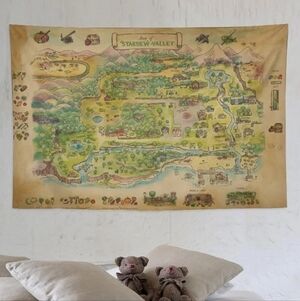 2/$10 NWT Stardew Valley Map Wall Tapestry